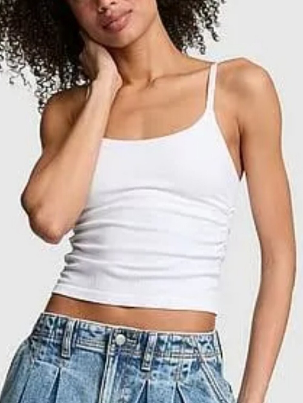 Vintage Y2k Early 2000s Victorias Secret White Cotton Cami Tank Size Large